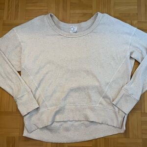 Aerie Oatmeal Heather Waffle Knit Sweater (Size S)